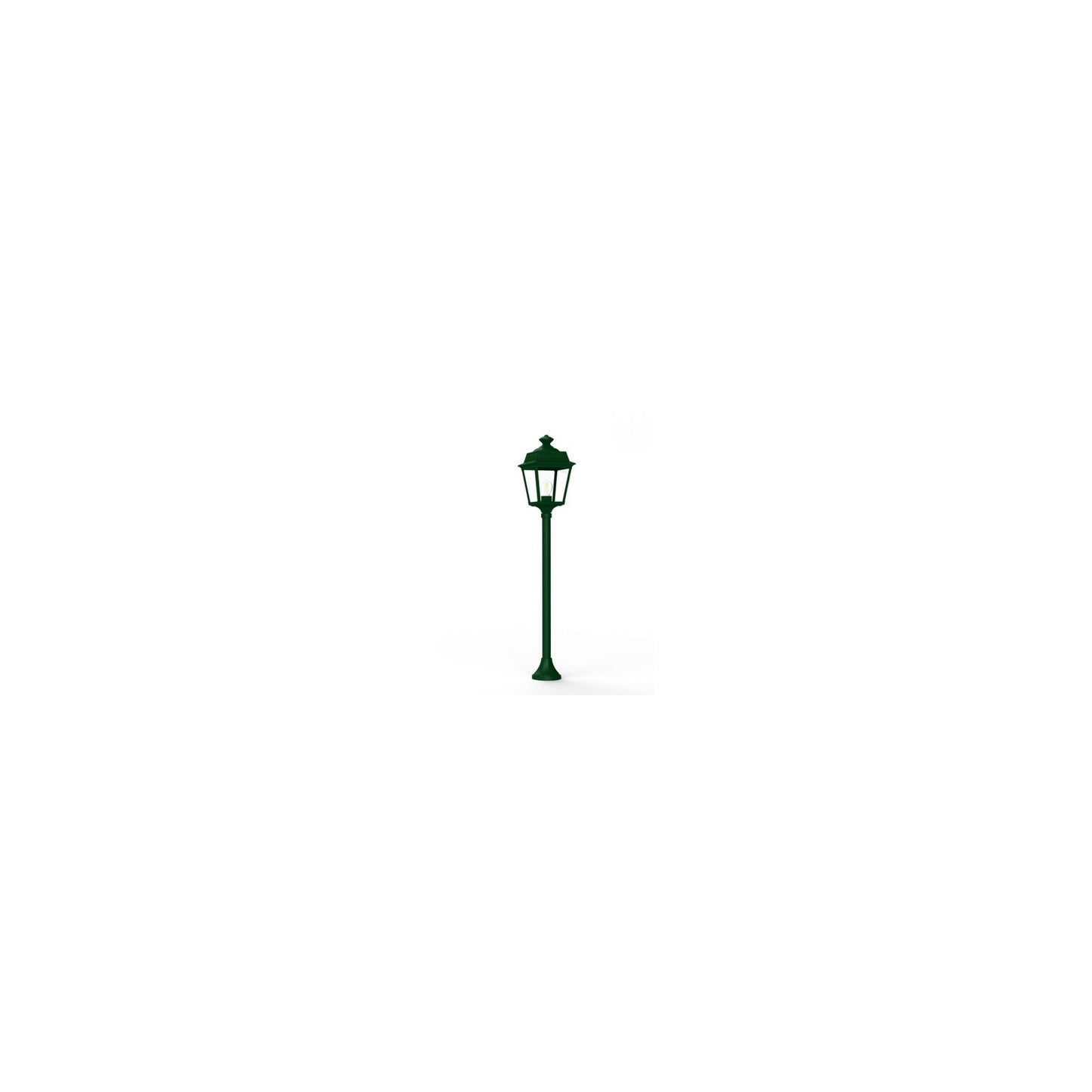 Place Des Vosges 1 Tradition Small Clear Glass Lamp Post with Minimalist lines style lantern