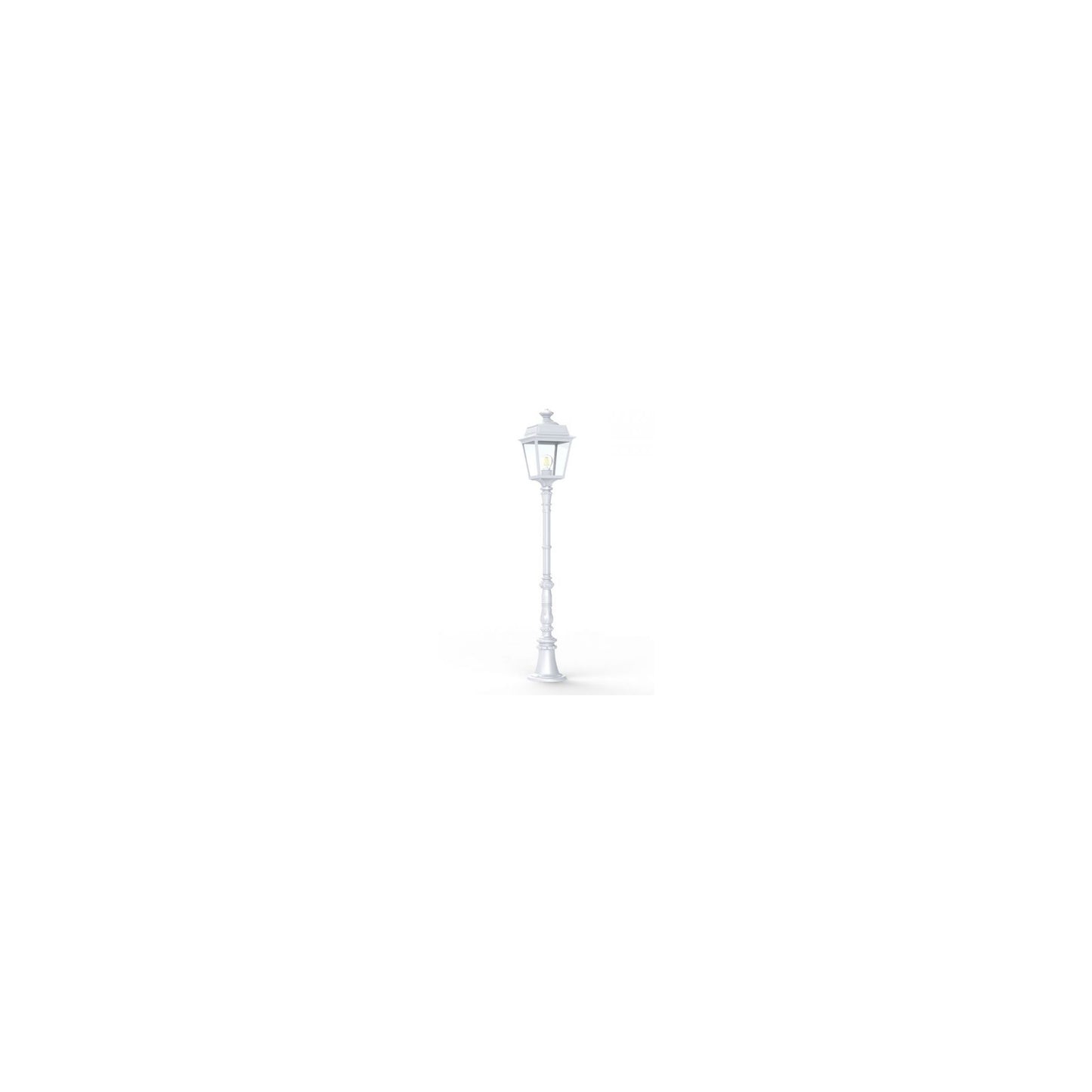 Place Des Vosges 1 Tradition Medium Clear Glass Lamp Post with Minimalist lines style lantern