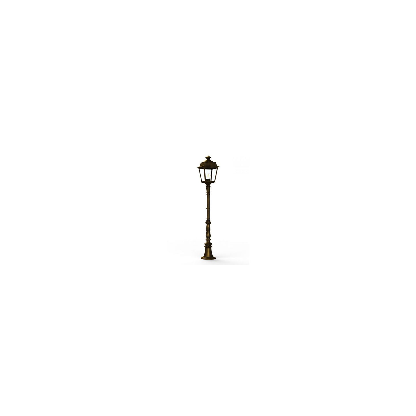 Place Des Vosges 1 Tradition Medium Clear Glass Lamp Post with Minimalist lines style lantern