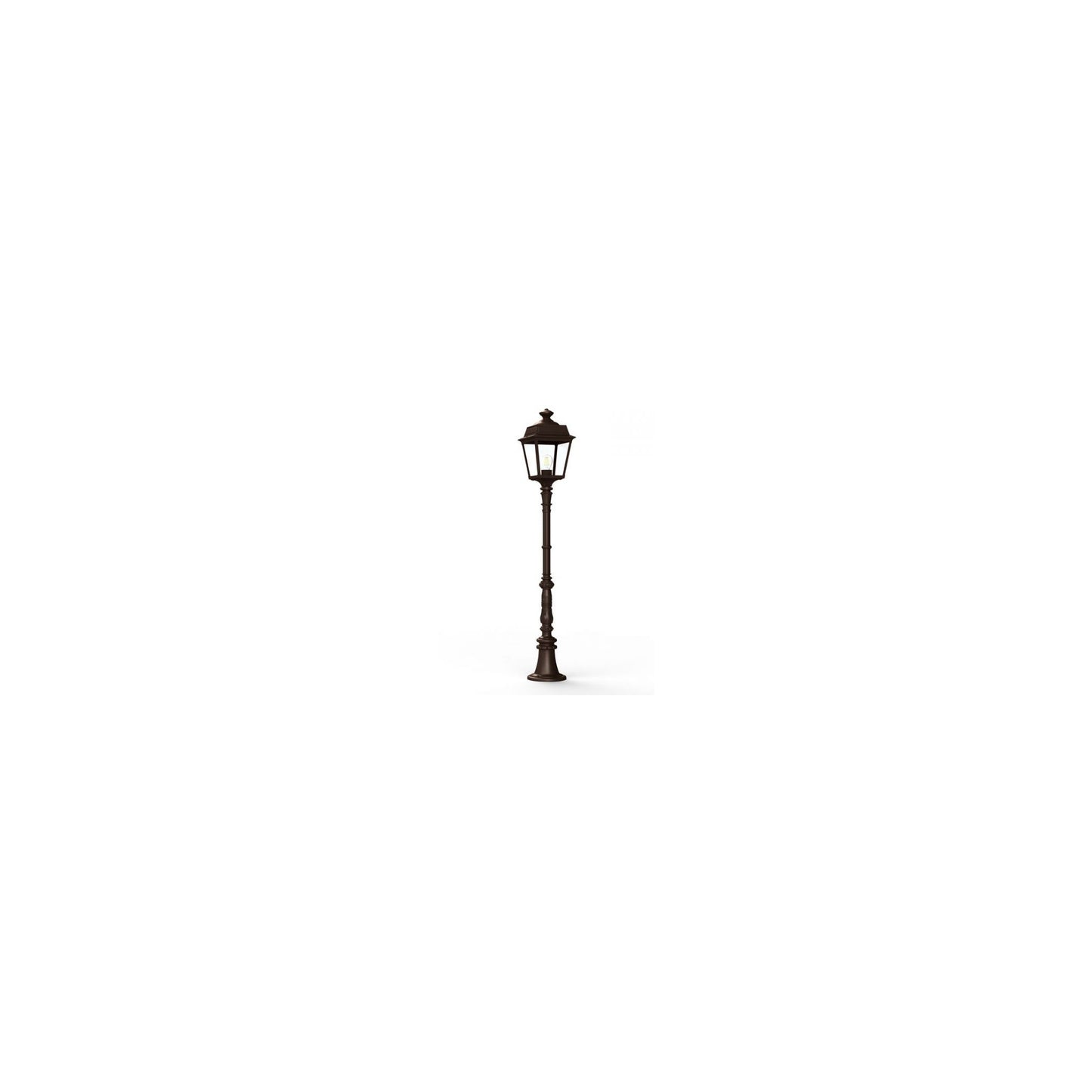 Place Des Vosges 1 Tradition Medium Clear Glass Lamp Post with Minimalist lines style lantern