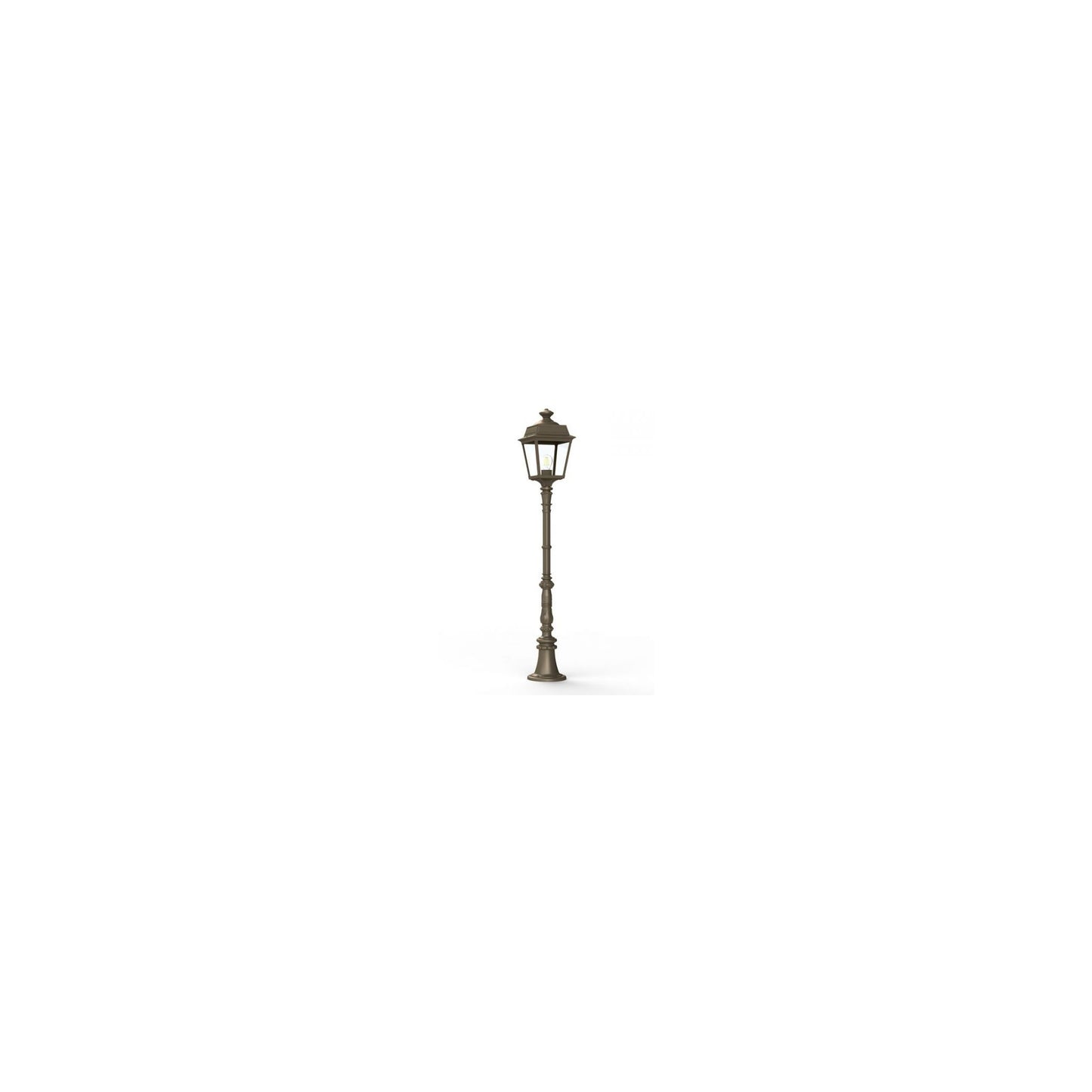 Place Des Vosges 1 Tradition Medium Clear Glass Lamp Post with Minimalist lines style lantern