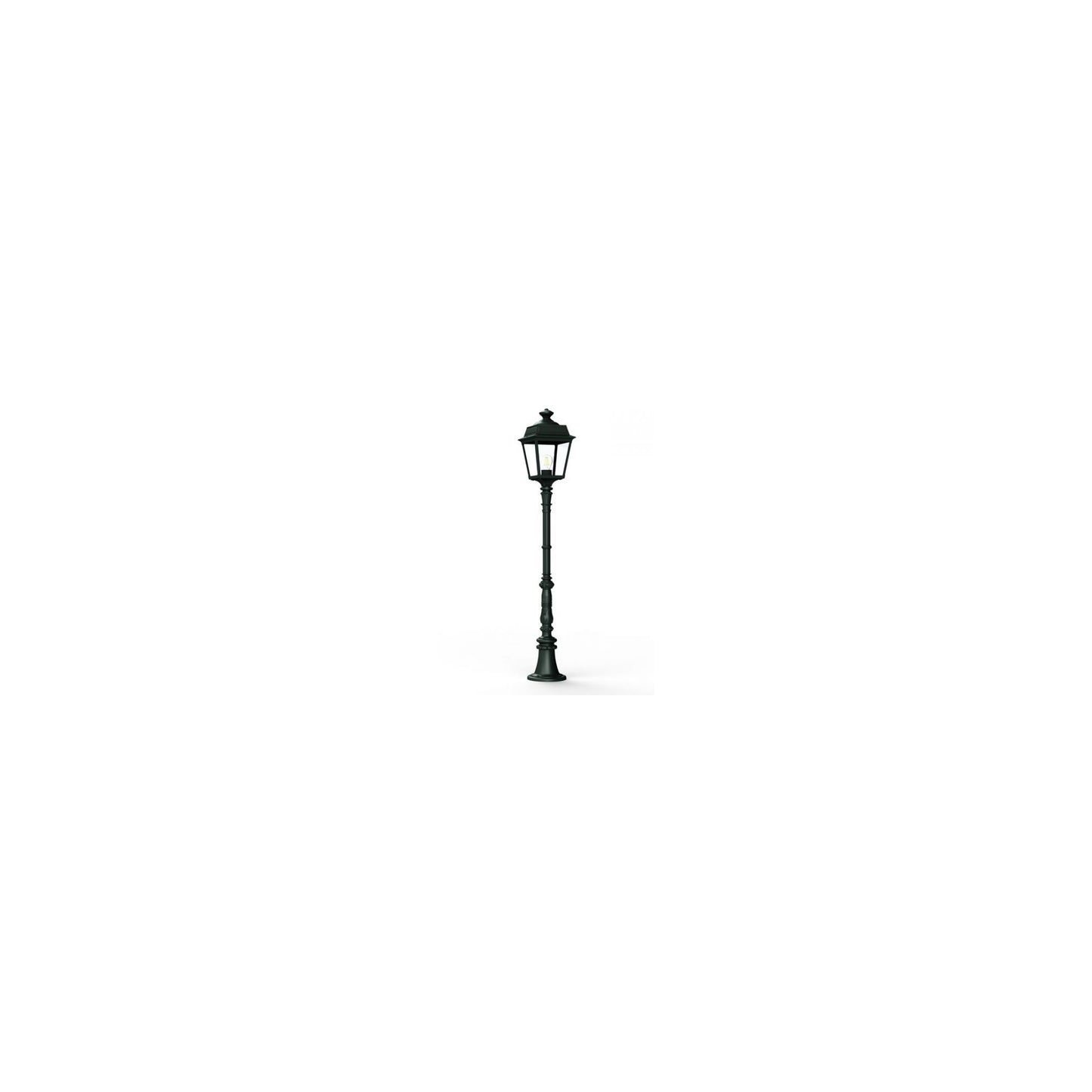 Place Des Vosges 1 Tradition Medium Clear Glass Lamp Post with Minimalist lines style lantern