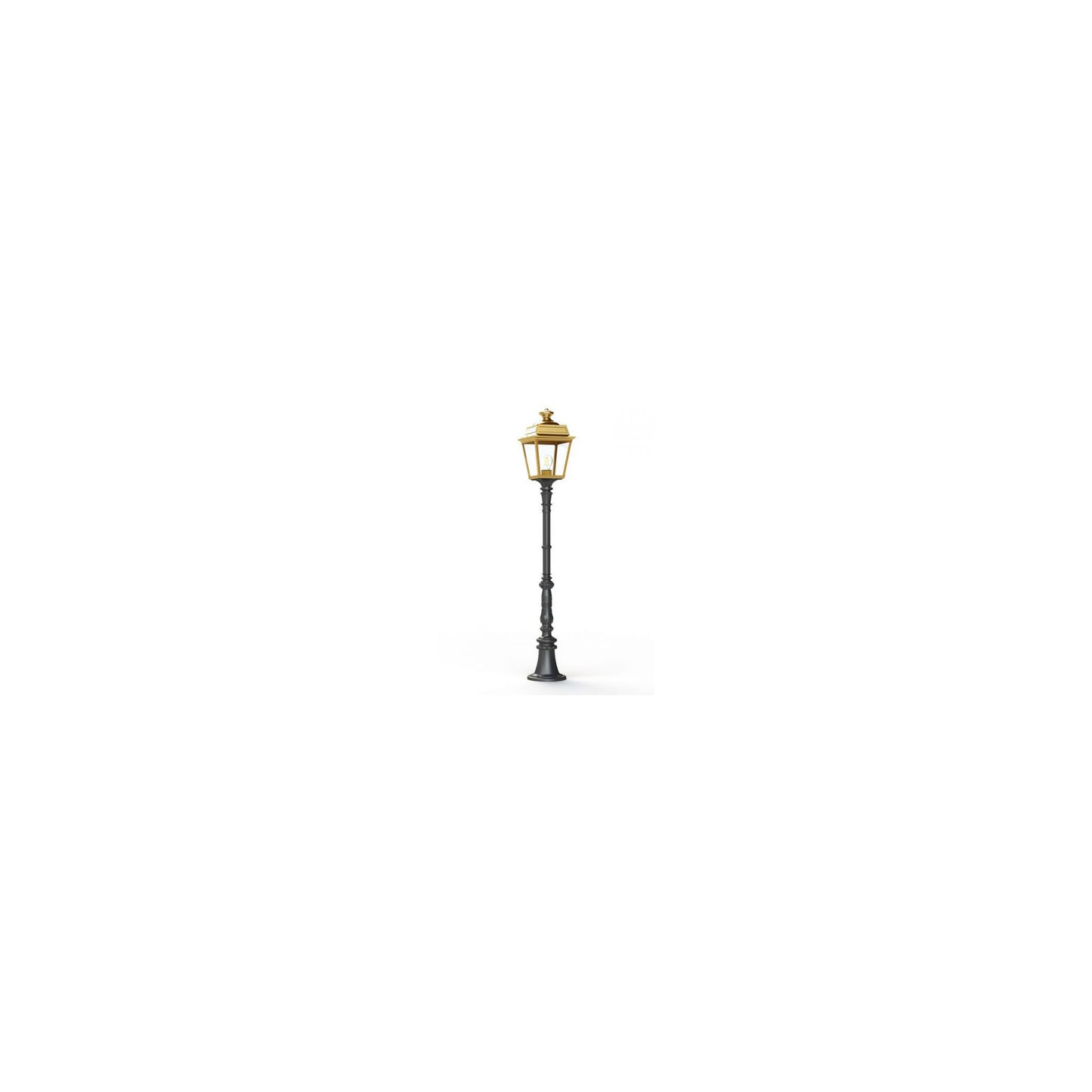 Place Des Vosges 1 Tradition Medium Clear Glass Lamp Post with Minimalist lines style lantern