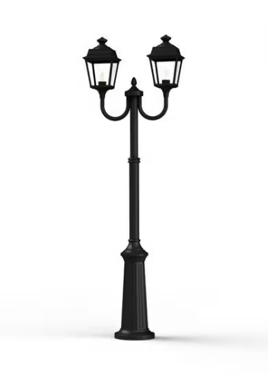 Place Des Vosges 1 Tradition Large Double Arm Clear Glass Lamp Post