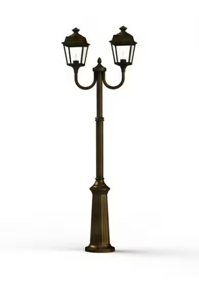Place Des Vosges 1 Tradition Large Double Arm Clear Glass Lamp Post