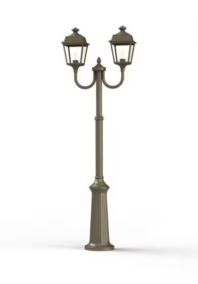 Place Des Vosges 1 Tradition Large Double Arm Clear Glass Lamp Post