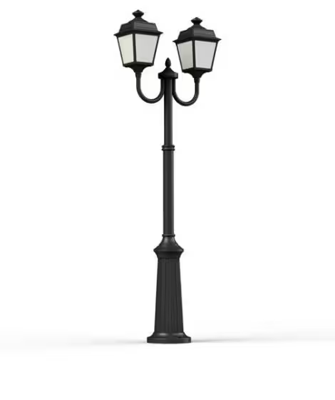 Place Des Vosges 1 Tradition Large Double Arm Frosted Glass Lamp Post