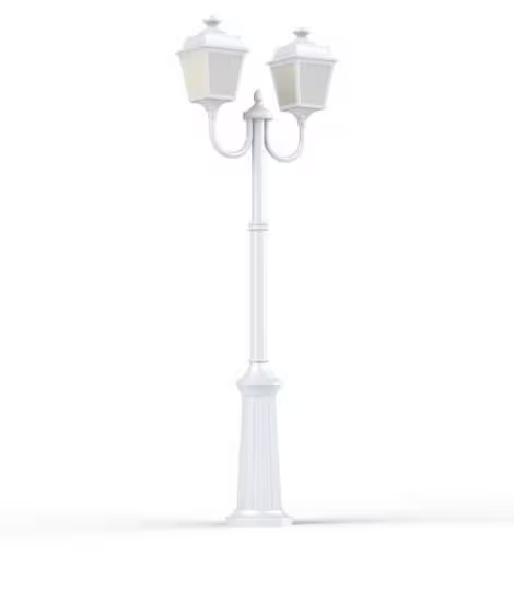 Place Des Vosges 1 Tradition Large Double Arm Frosted Glass Lamp Post