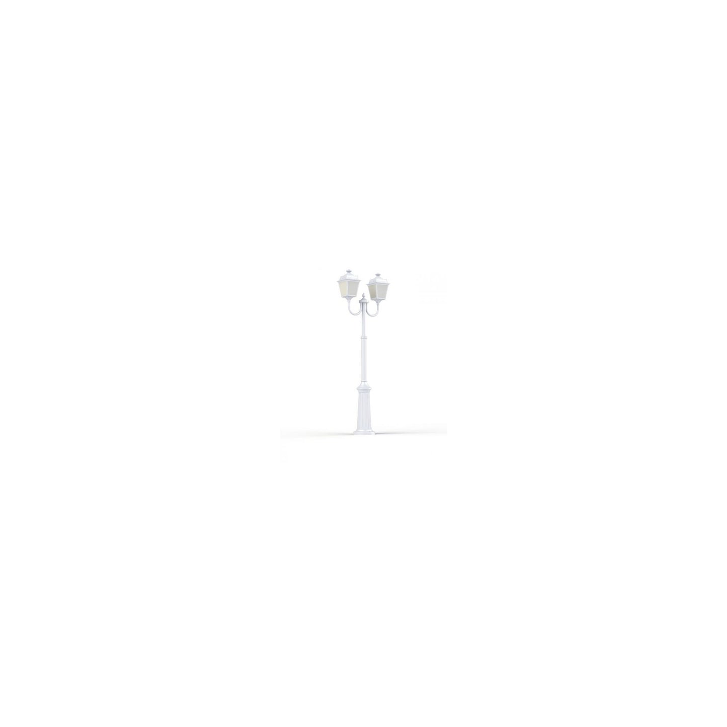 Place Des Vosges 1 Tradition Large Double Arm Frosted Glass Lamp Post with Minimalist lines style lantern