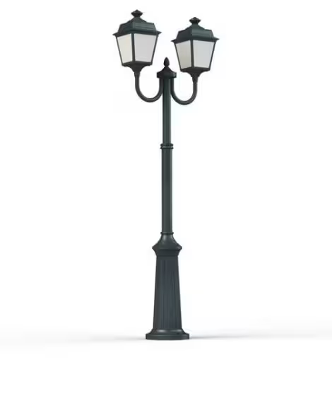 Place Des Vosges 1 Tradition Large Double Arm Frosted Glass Lamp Post