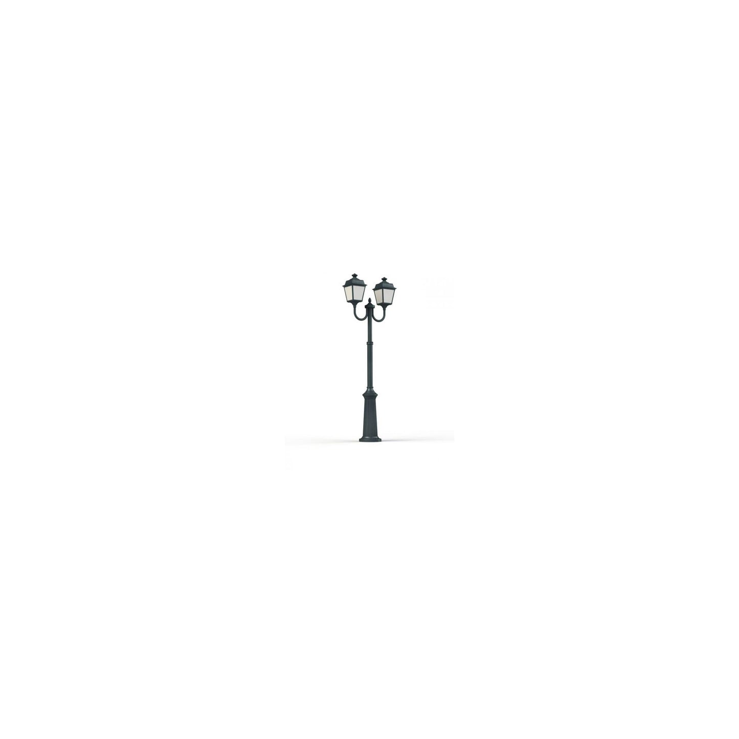 Place Des Vosges 1 Tradition Large Double Arm Frosted Glass Lamp Post with Minimalist lines style lantern