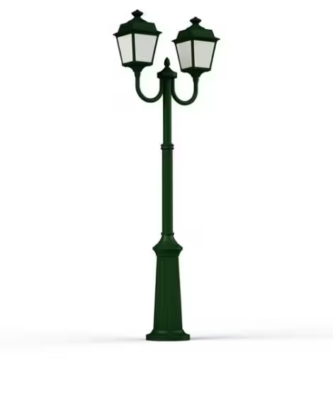 Place Des Vosges 1 Tradition Large Double Arm Frosted Glass Lamp Post
