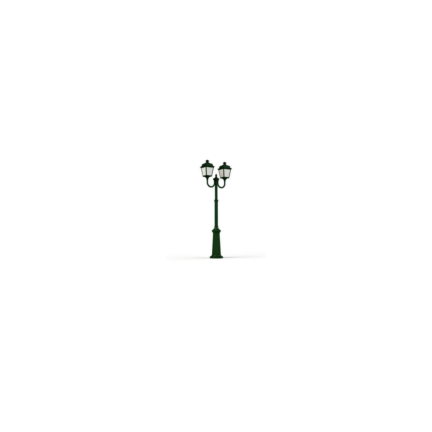 Place Des Vosges 1 Tradition Large Double Arm Frosted Glass Lamp Post with Minimalist lines style lantern