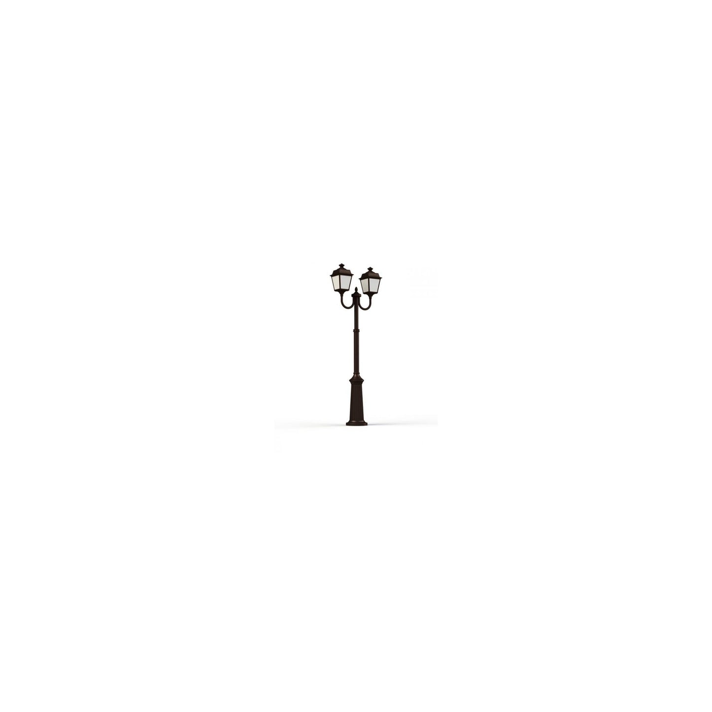 Place Des Vosges 1 Tradition Large Double Arm Frosted Glass Lamp Post with Minimalist lines style lantern