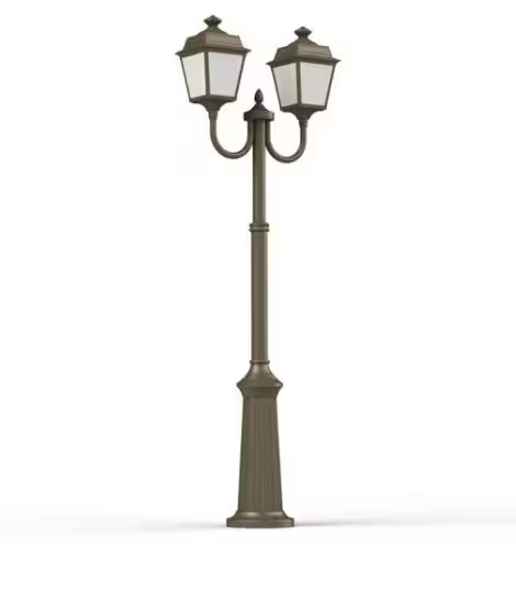 Place Des Vosges 1 Tradition Large Double Arm Frosted Glass Lamp Post