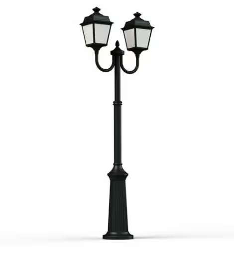 Place Des Vosges 1 Tradition Large Double Arm Frosted Glass Lamp Post