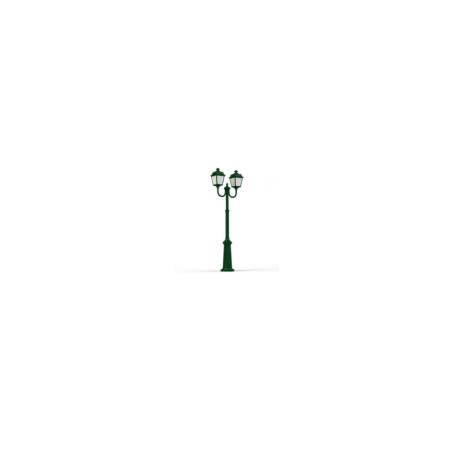 Place Des Vosges 1 Tradition Large Double Arm Frosted Glass Lamp Post with Minimalist lines style lantern