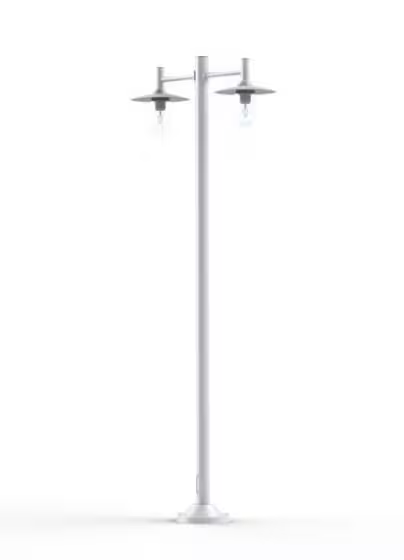 Montana Model 4 Double Arm Clear Glass & White Shade Lamp Post