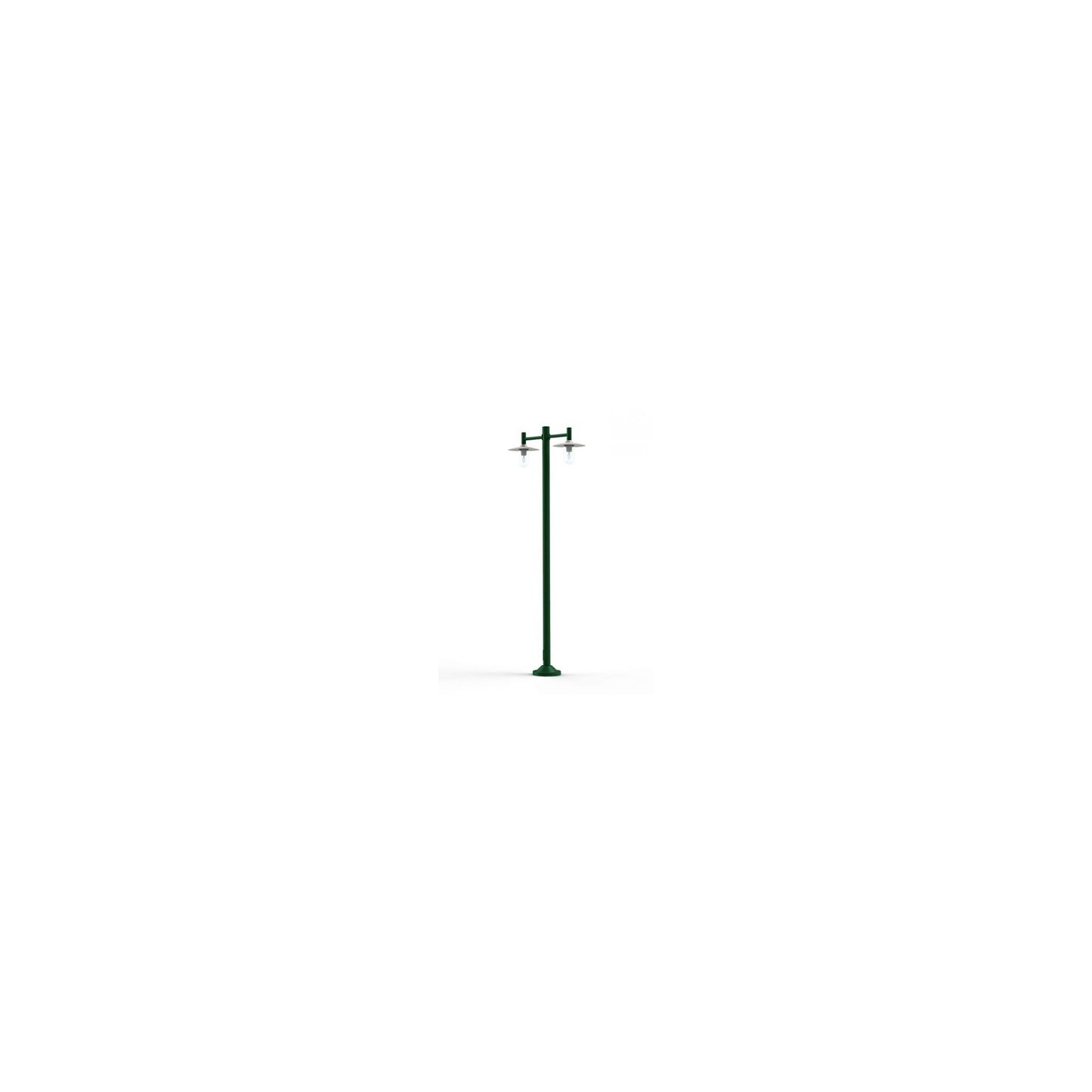 Montana Model 4 Double Arm Clear Glass & White Shade Lamp Post with Cast Aluminium Pole