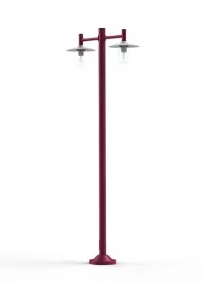 Montana Model 4 Double Arm Clear Glass & White Shade Lamp Post