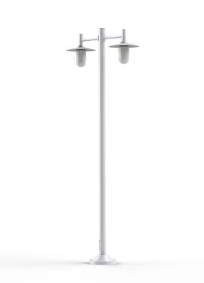 Montana Model 4 Double Arm Opal Glass & Copper Shade Lamp Post