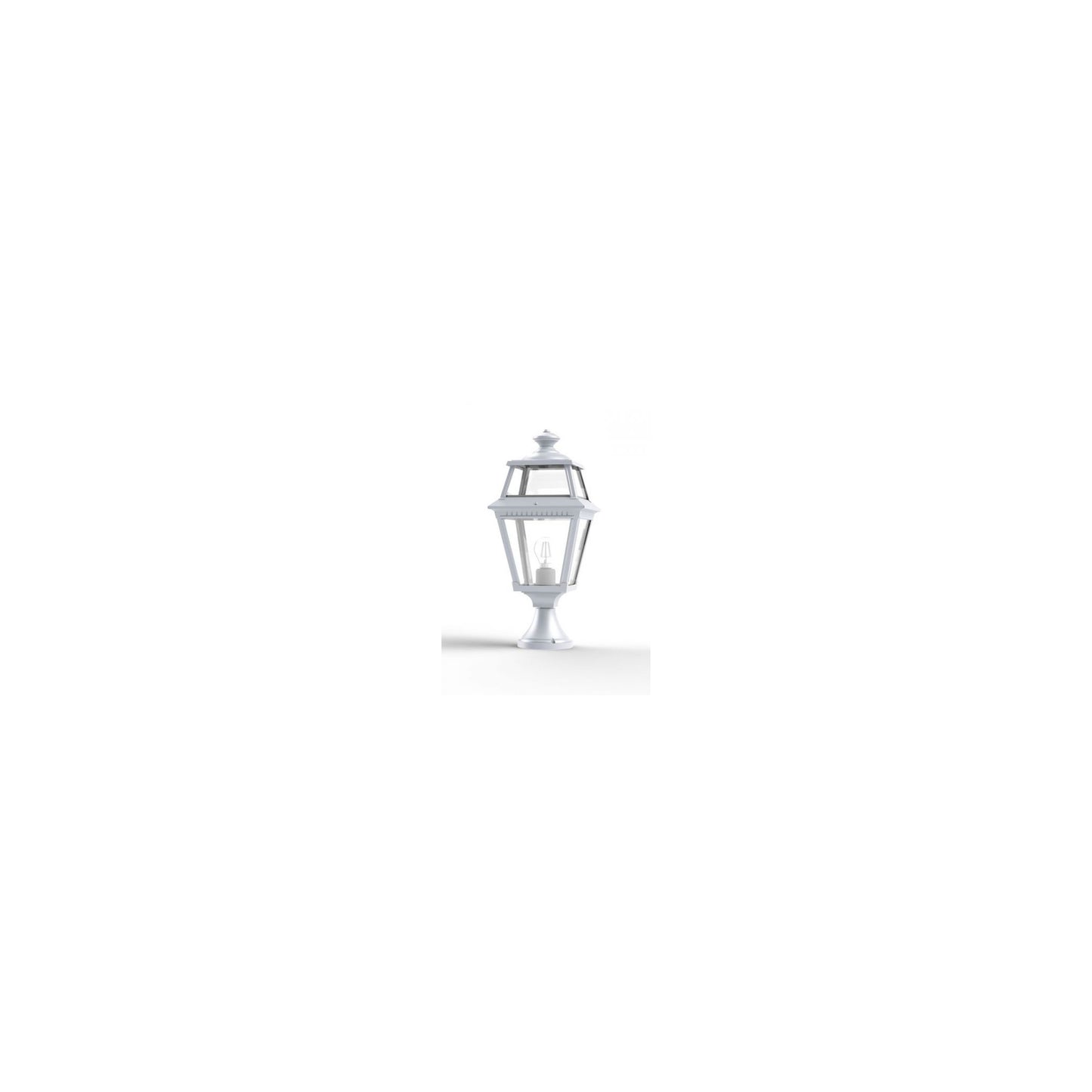 Place Des Vosges 2 Small Clear Glass Pedestal with Four-Sided Lantern