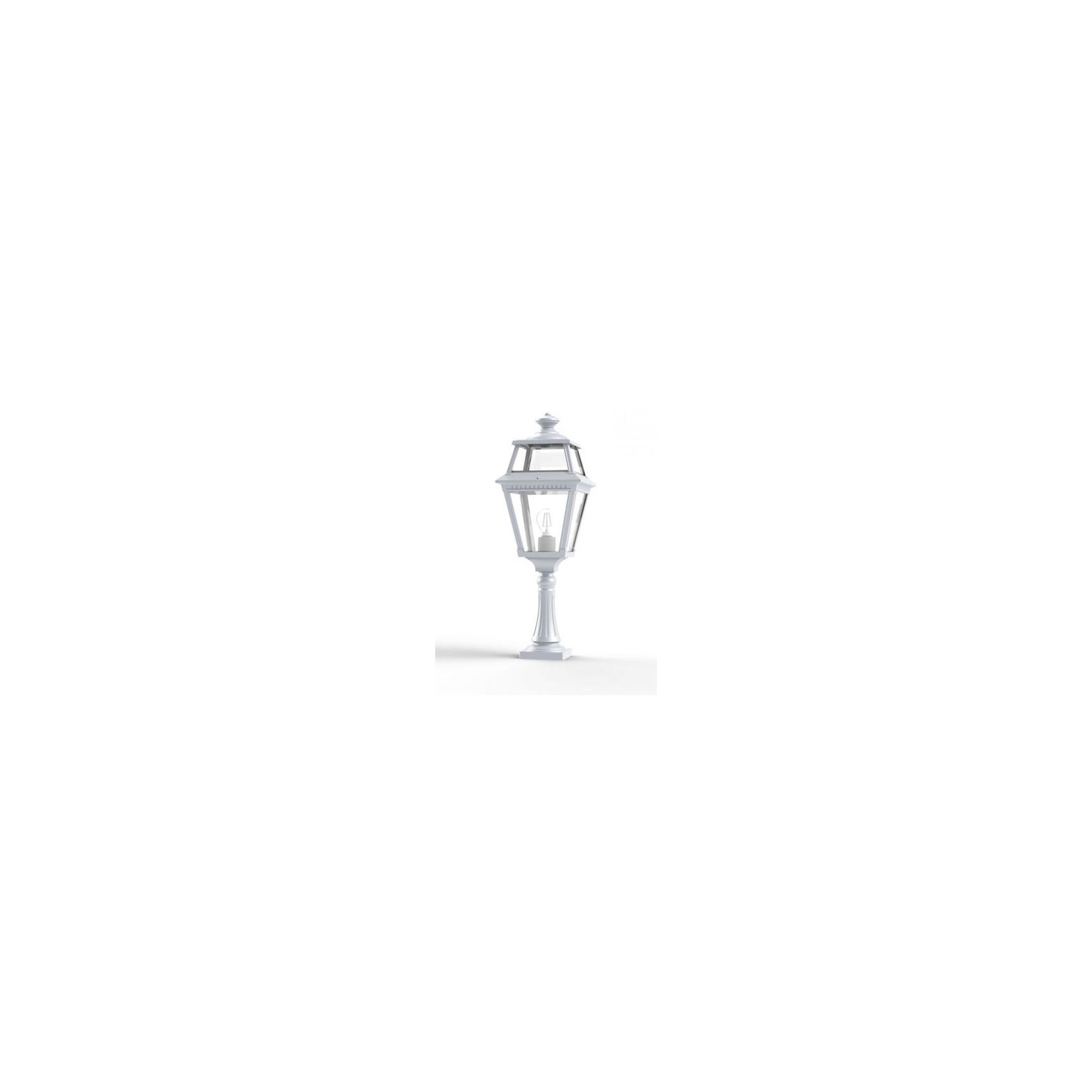 Place Des Vosges 2 Large Clear Glass Padestal with Four-Sided Lantern
