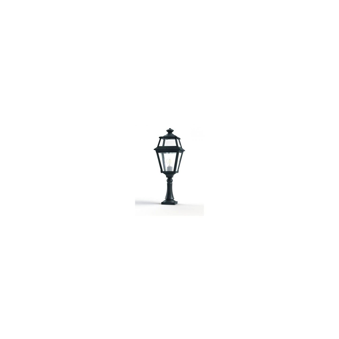 Place Des Vosges 2 Large Clear Glass Padestal with Four-Sided Lantern