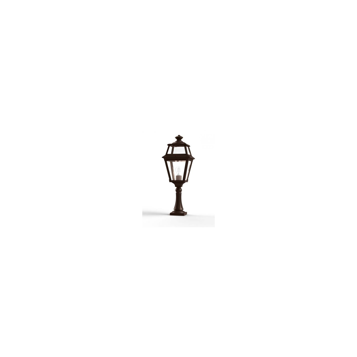 Place Des Vosges 2 Large Clear Glass Padestal with Four-Sided Lantern