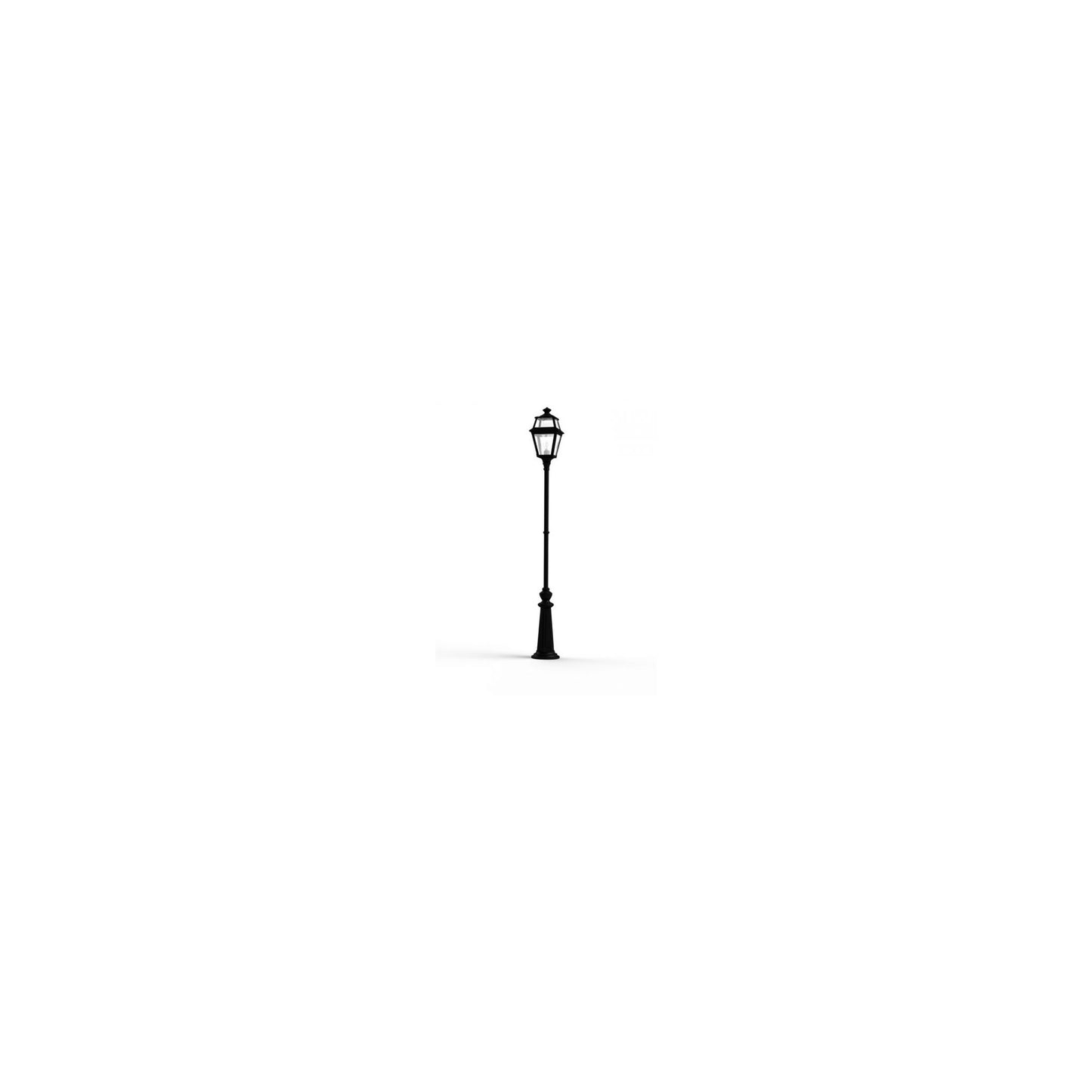 Place Des Vosges 2 Model 8 Large Clear Glass Lamp Post with Minimalist lines style lantern
