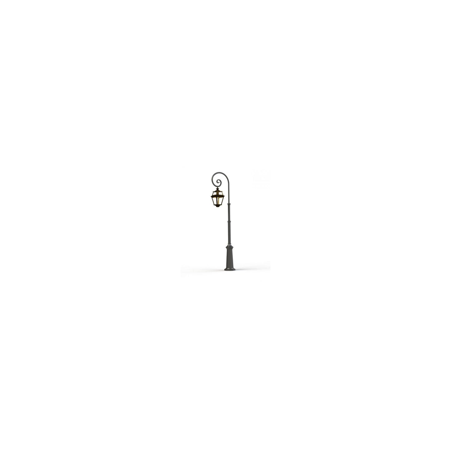 Place Des Vosges 2 Large Clear Glass Swan Neck Lamp Post with Minimalist lines style lantern