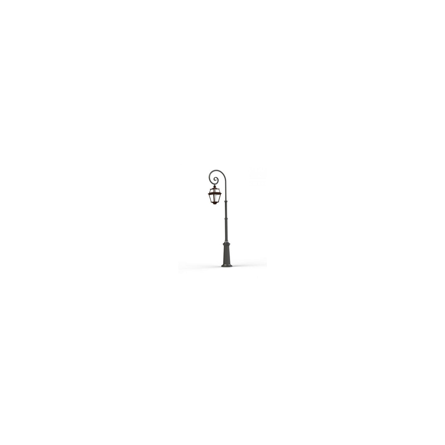 Place Des Vosges 2 Large Clear Glass Swan Neck Lamp Post with Minimalist lines style lantern