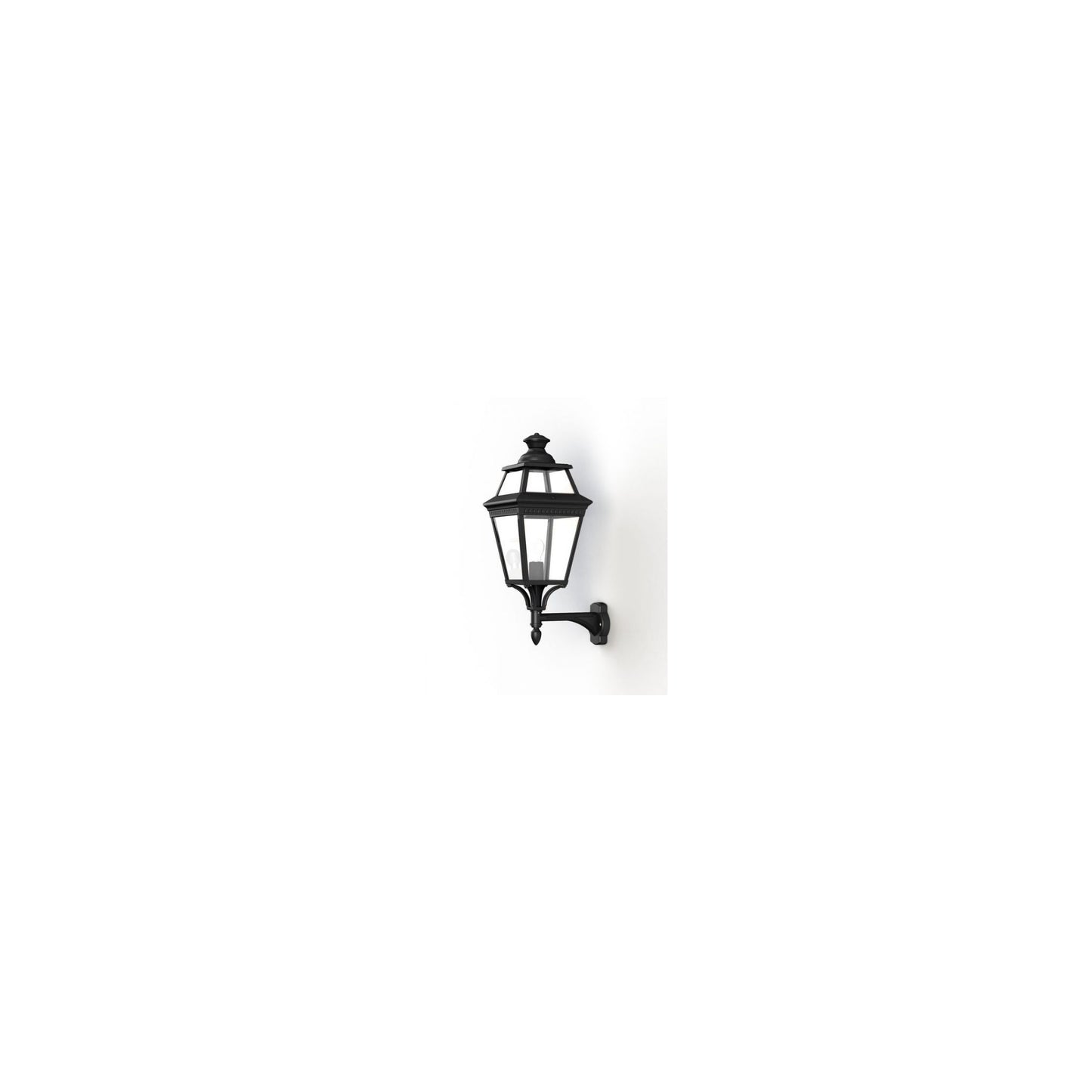 Place Des Vosges 3 Clear Glass Upwards Wall Bracket with Four-Sided Lantern
