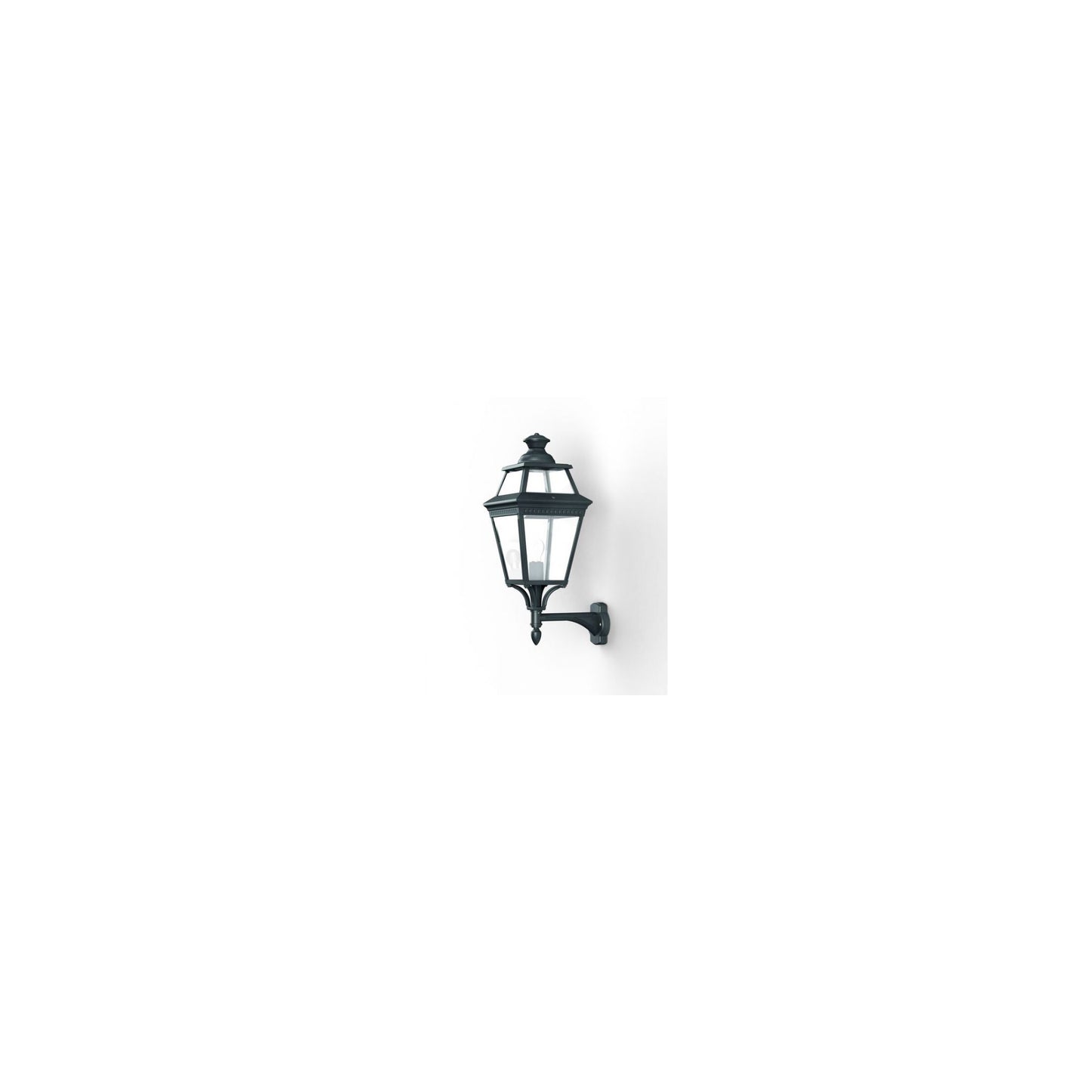 Place Des Vosges 3 Clear Glass Upwards Wall Bracket with Four-Sided Lantern