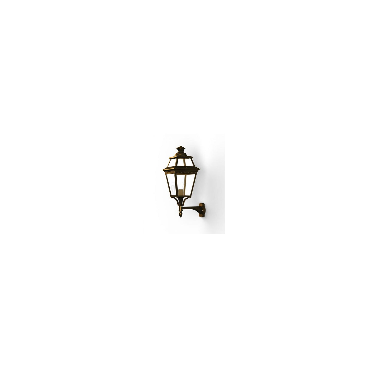 Place Des Vosges 3 Clear Glass Upwards Wall Bracket with Four-Sided Lantern