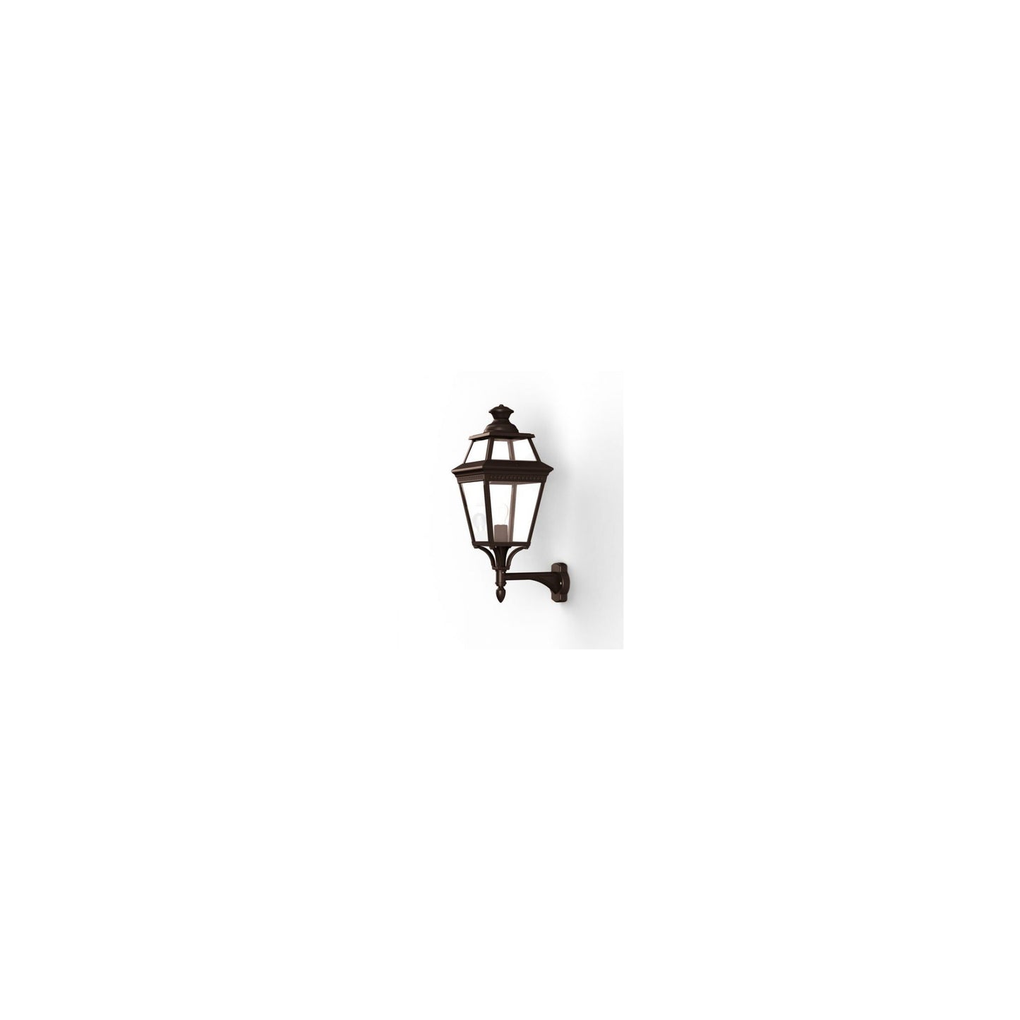 Place Des Vosges 3 Clear Glass Upwards Wall Bracket with Four-Sided Lantern