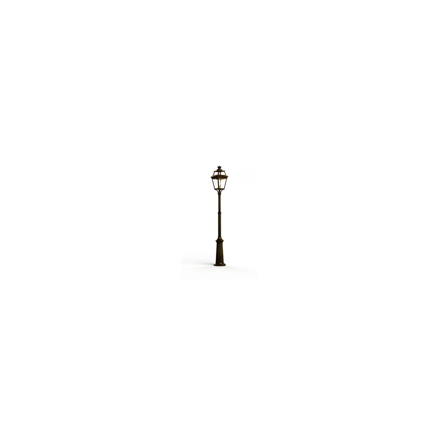 Place Des Vosges 3 Small Clear Glass Lamp Post with Minimalist lines style lantern