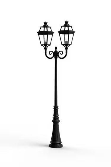 Place Des Vosges 3 Model 7 Large Double Arm Clear Glass Lamp Post