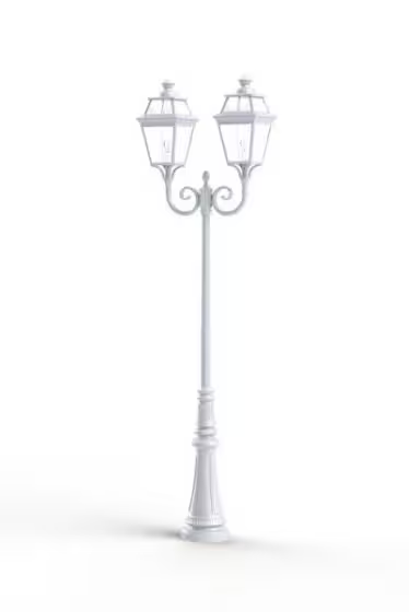Place Des Vosges 3 Model 7 Large Double Arm Clear Glass Lamp Post