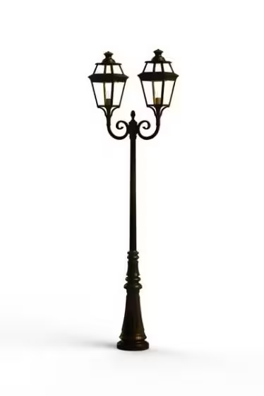 Place Des Vosges 3 Model 7 Large Double Arm Clear Glass Lamp Post