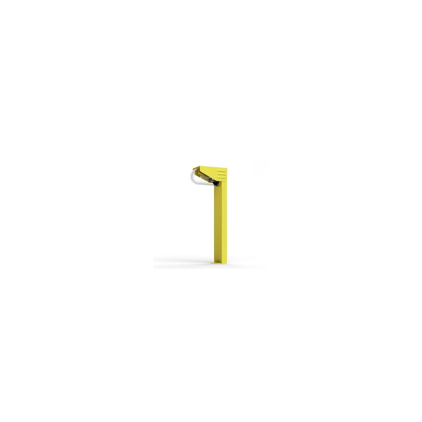 RP195 Large Clear Glass Bollard with Folded Metal Head