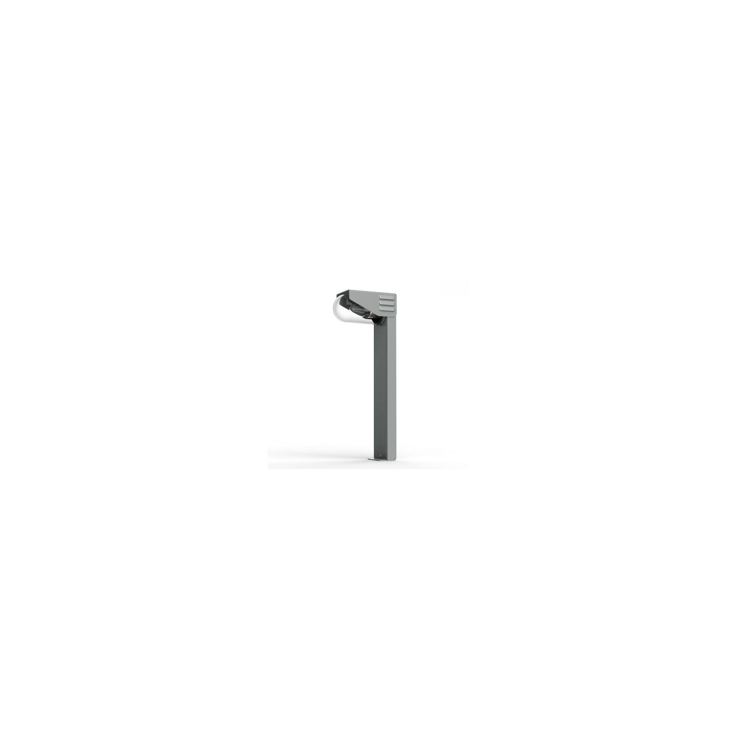 RP195 Large Clear Glass Bollard with Folded Metal Head