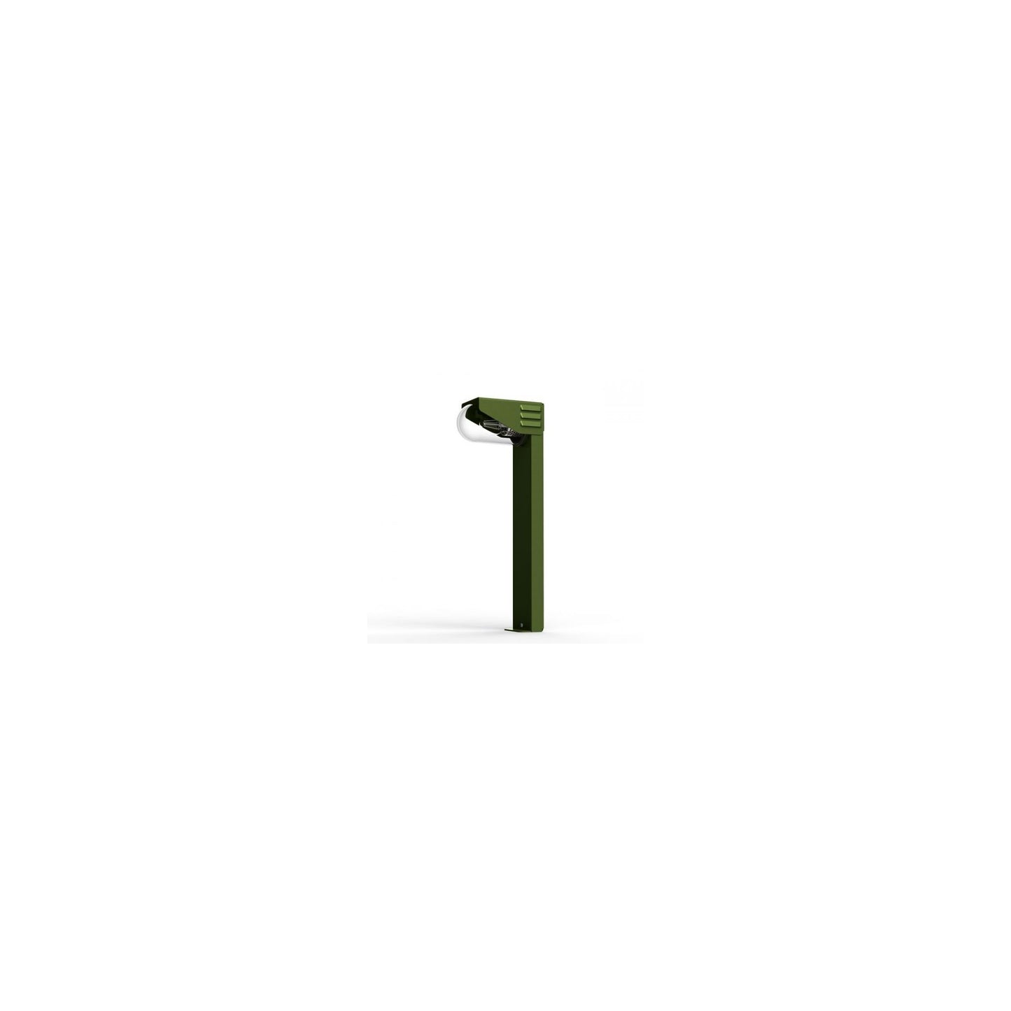 RP195 Large Clear Glass Bollard with Folded Metal Head