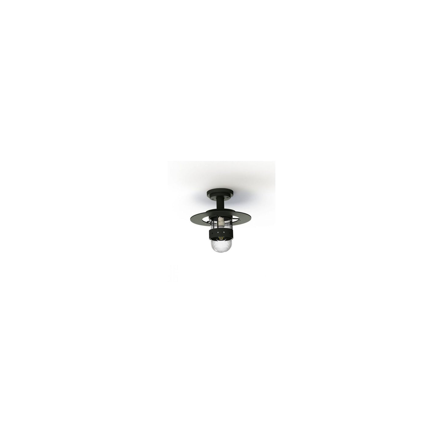 Kent Clear Prismatic Glass Ceiling Light with Glare Reducing Ring