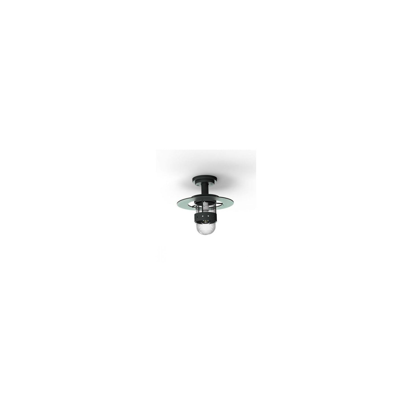 Kent Clear Prismatic Glass Ceiling Light with Glare Reducing Ring