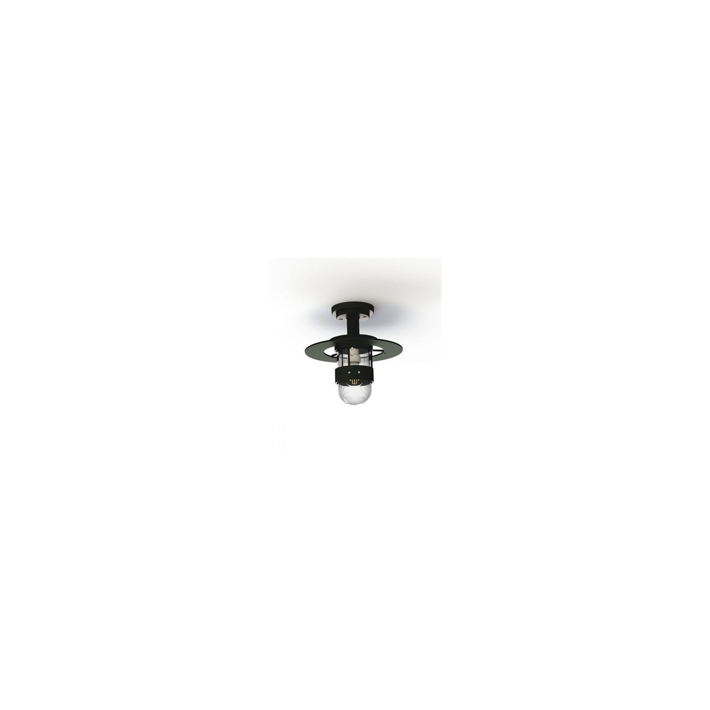 Kent Clear Prismatic Glass Ceiling Light with Glare Reducing Ring