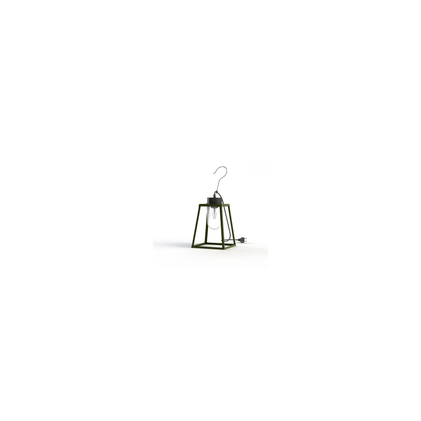 Lampiok Model 1 Portable Clear Glass Lantern with Mounting Hook and Plug