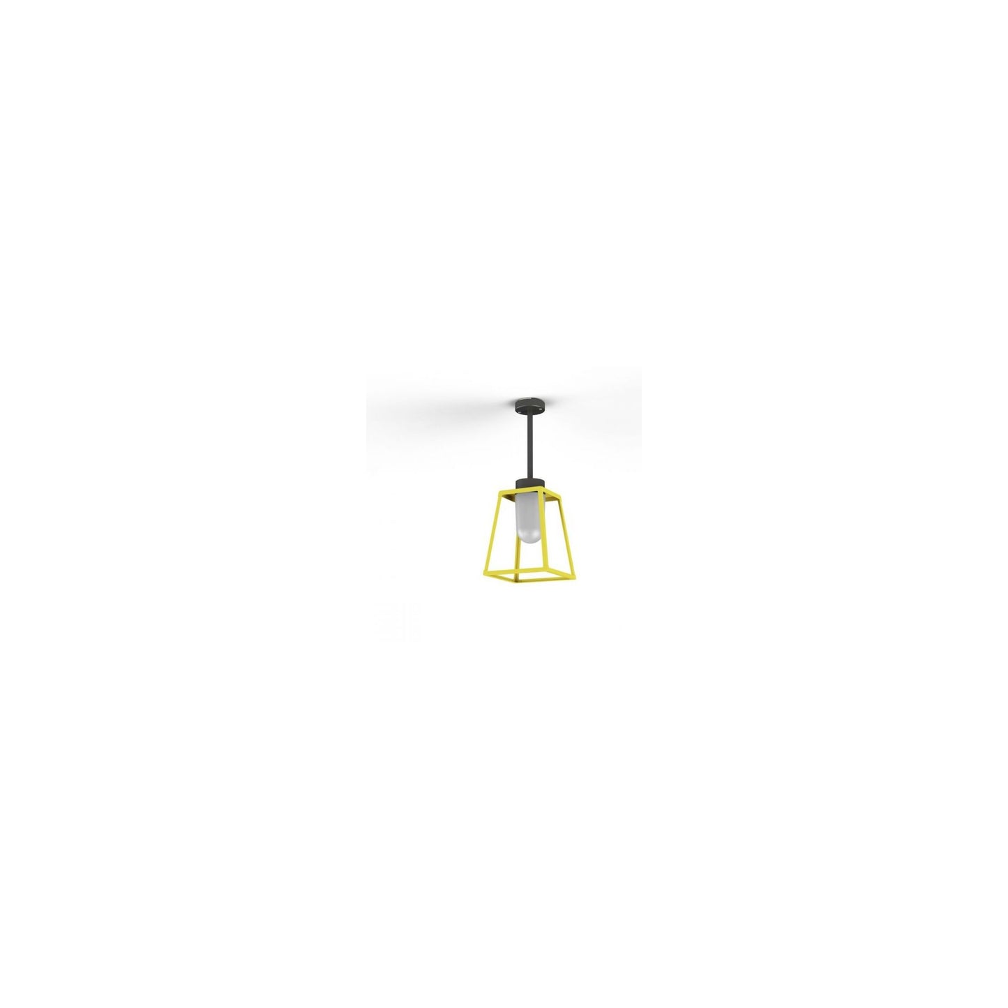 Lampiok Model 2 Small Frosted Glass Lantern with minimalist lines style frame