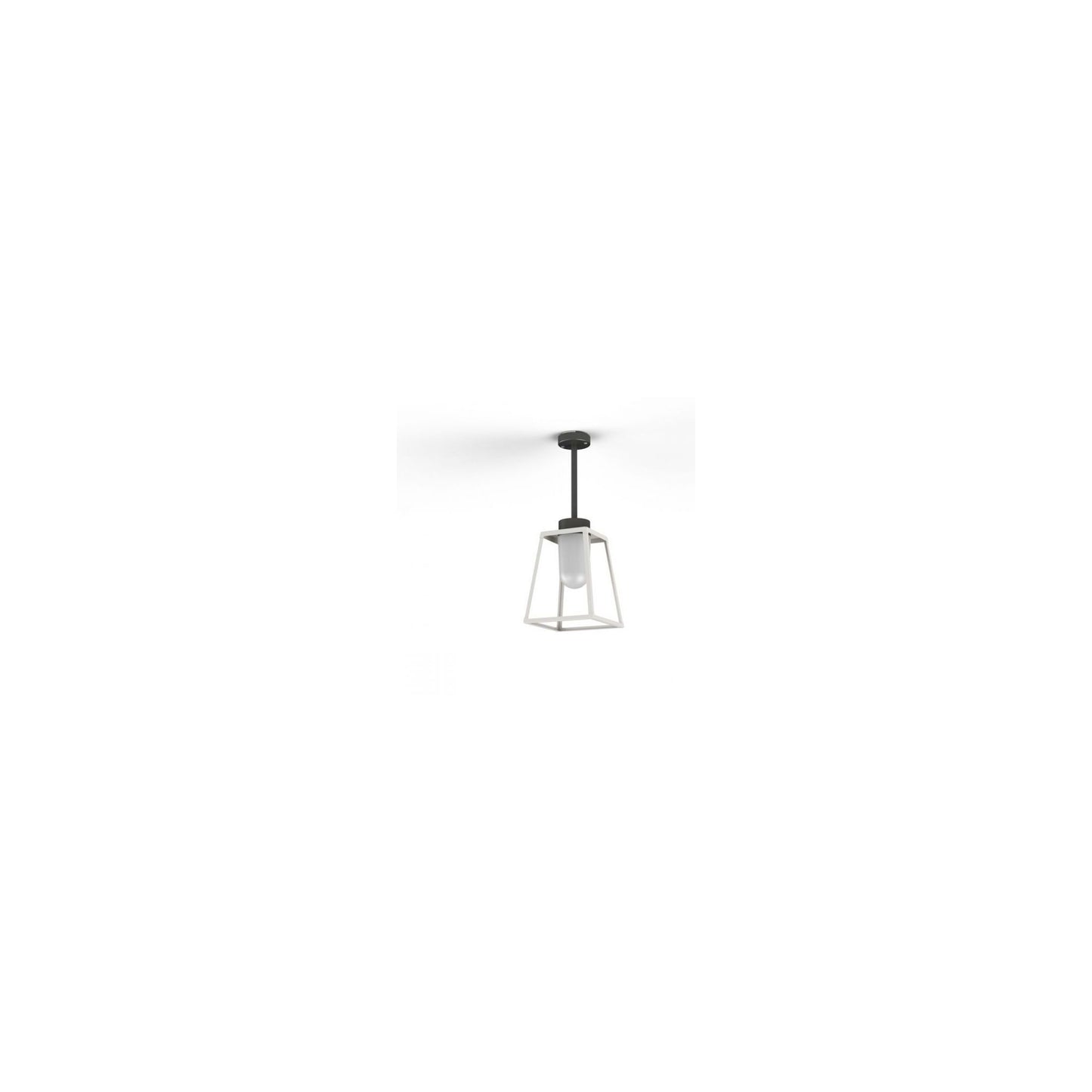 Lampiok Model 2 Small Frosted Glass Lantern with minimalist lines style frame