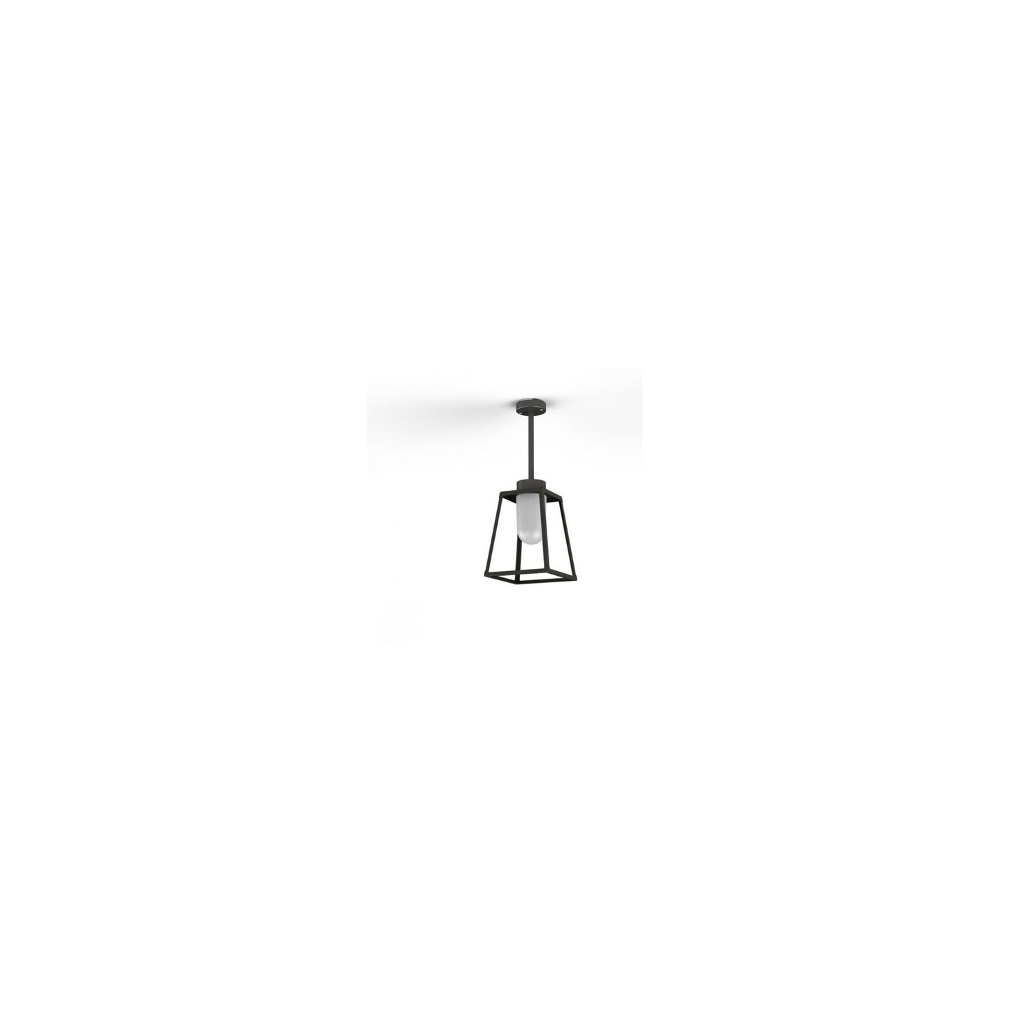 Lampiok Model 2 Small Frosted Glass Lantern with minimalist lines style frame